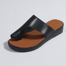 Load image into Gallery viewer, Women PU Leather Shoes Comfy Platform Flat Sole Ladies Casual Soft Big Toe Foot Correction Sandal Orthopedic Bunion Corrector