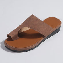 Load image into Gallery viewer, Women PU Leather Shoes Comfy Platform Flat Sole Ladies Casual Soft Big Toe Foot Correction Sandal Orthopedic Bunion Corrector